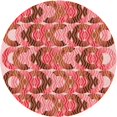 thumbnail image 1 of Ahgly Company Tapis Rond Lavable en Machine Intérieur Transitionnel Rouge Lave, 3 Pieds Rond, 1 of 7