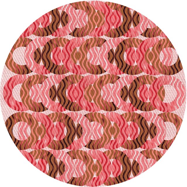 Ahgly Company Tapis Rond Lavable en Machine Intérieur Transitionnel Rouge Lave, 3 Pieds Rond