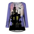 thumbnail image 4 of Costumes d'Halloween pour Femmes 2023 en Liquidation T-Shirt à Col Rond Oversize pour Femmes T T-Shirts à Imprimé d'Halloween T-Shirt à Manches Courtes Blouse Hauts, 4 of 5