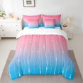 thumbnail image 2 of YST Pink Gradient Bedding Set, 7-Piece, Ombre and Geometric Wave Design, King Size, 2 of 4