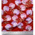 thumbnail image 1 of Soimoi Poly Georgette Fabric Leaves & Lilac Floral Printed Fabric 1 Yard 42 Inch Wide, 1 of 1