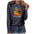 thumbnail image 1 of Hauts à Manches Longues pour Femmes C'est l'Automne Col Rond Imprimé Chandail Manches Longues Blouse Manches Longues pour Femmes, 1 of 3