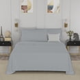 thumbnail image 3 of Color sense Ensemble de Draps 4 Pcs en Percale Mélange de Coton Brossé Gris Pâle Frais et Net, 3 of 4