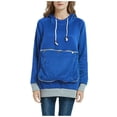 thumbnail image 1 of Penkiiy Hoodies pour Femmes Mode Femmes Décontracté Fermeture Éclair Col Roulé Manches Longues Blouse Pull Tops Vêtements Bleus Y2K, 1 of 5