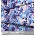 thumbnail image 2 of Soimoi Poly Georgette Fabric Pug,Beagle & English Cocker Spaniel Dog Scene Printed Fabric 1 Yard 52 Inch Wide, 2 of 3