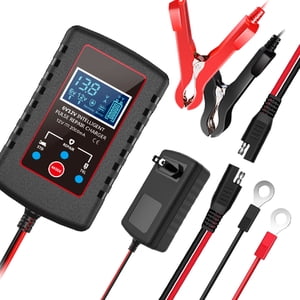 Amdohai Car Battery Charger 6V and 12V Smart Fully Automatic Battery Charger Maintainer Trickle Charger for Car Lawn Mower Motorcycle Boat Marine Lead Acid Batteries