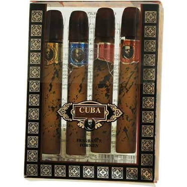 Cuba par Cuba pour Hommes - Coffret-Cadeau Mini 4 Pcs Or Cuba, Rouge Cuba, Bleu Cuba, orange Cuba (5 ml Chacun)