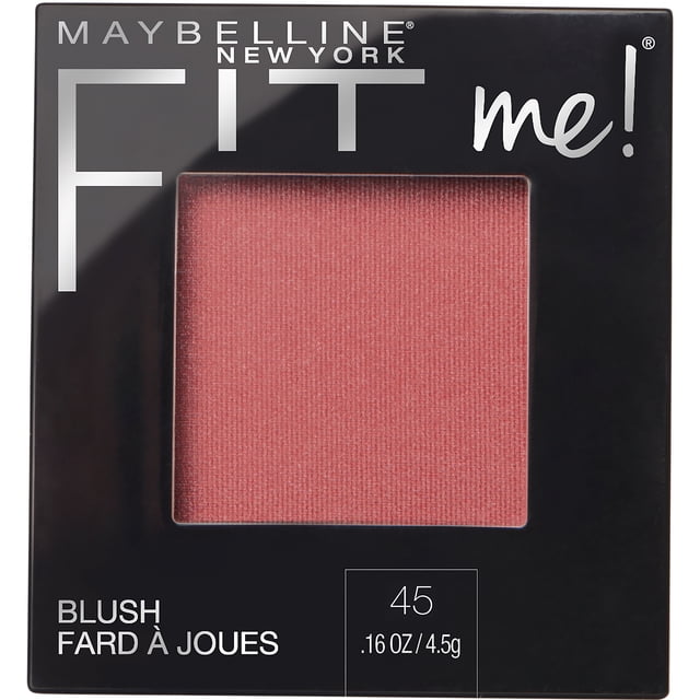 Maybelline New York Fit Me® Blush Fard à Joues en Poudre 4,5 g en un Carré Noir compact avec Fenêtre Transparente Montrant une Teinte Rose Naturelle, Léger et Facile à Estomper pour une Couleur de Joues Rayonnante Toute la Journée, Convenant à Rehausser la Beauté Naturelle.