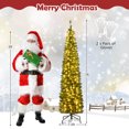 thumbnail image 3 of Costway 7 FT Pre-Lit Pencil Christmas Tree with 200 LED Lights & 499 Branch Tips Party, 3 of 10