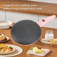 thumbnail image 3 of 8 Inch Electric Crepe Maker, Long Handle Non Stick Dipping Plate with Egg Whisk, Silicone Spatula, Tray, Cook Roti Tortillas Pancakes, Easy to Clean Portable Compact Baker, 3 of 7