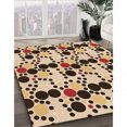 thumbnail image 3 of Ahgly Tapis d'Intérieur Lavable en Machine Carré Transitionnel Rouge Brun, 7 Pieds Carré, 3 of 7