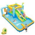 thumbnail image 1 of Patiojoy Inflatable Water Slide Park Giant Bounce House with Double Long Slides Boxing Splash Pool Jumping Area w/735W Blower, 1 of 9