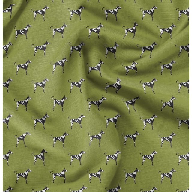 Soimoi Poly Georgette Fabric Great Dane Dog Decor Fabric Printed Yard 52 Inch Wide