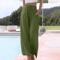 thumbnail image 2 of Pantalons Larges pour Femmes Pantalons Décontractés Unis Confortables Taille Haute Élastique Pantalons Larges Longueur Décontractée Pantalons Taille Haute pour Femmes, 2 of 6