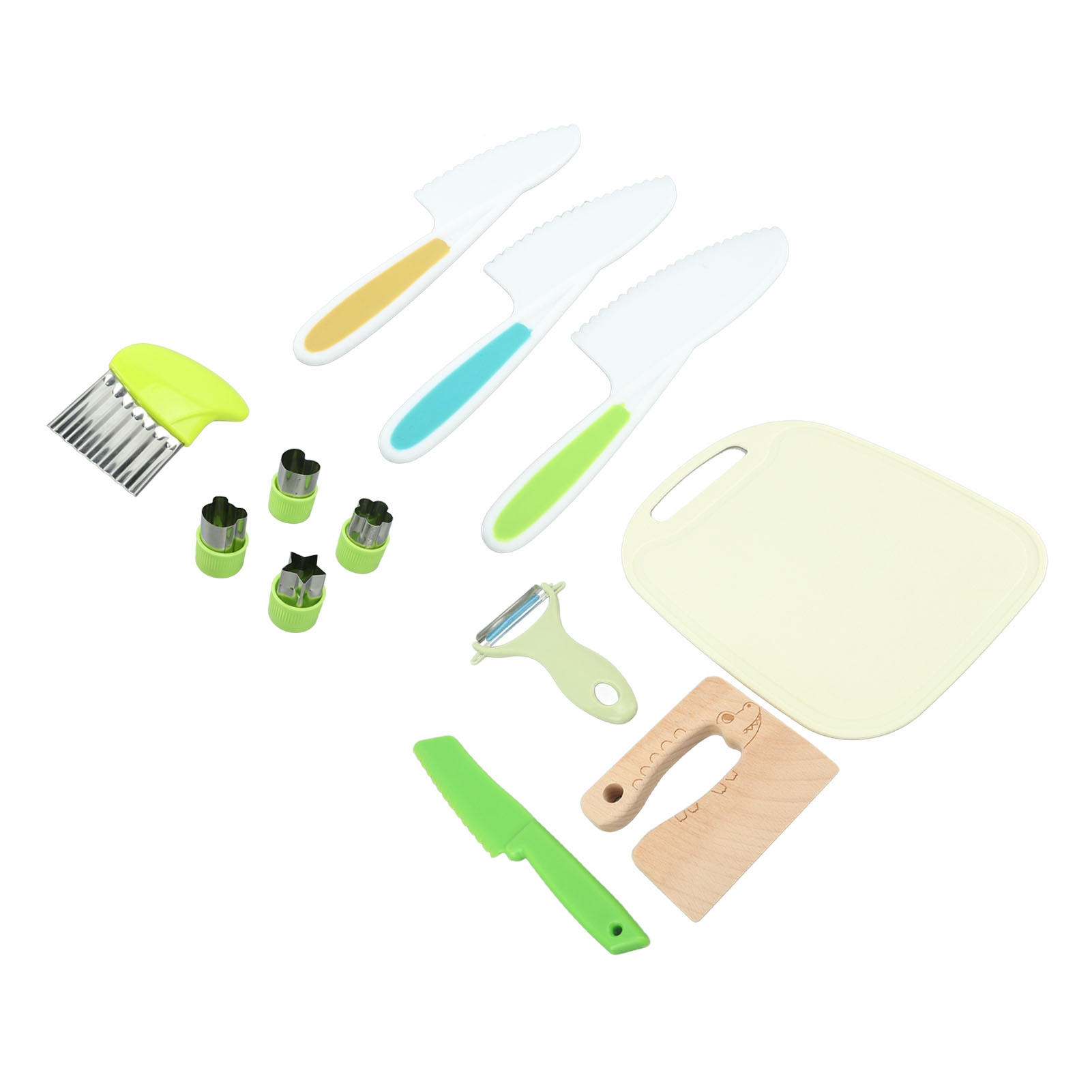 Plastic Kids Knife Set, Cutting Food All in One Handle Kids Safe Knife Sawtooth Design  for Family Gatherings