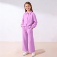 thumbnail image 1 of EGNMCR Long Sleeve Turndown Collar Set Children's Solid Color Long Sleeve Turn-Down Collar Button-Up Top With Elastic Waist And Pockets And Pants Set Girl polyester set, 1 of 8