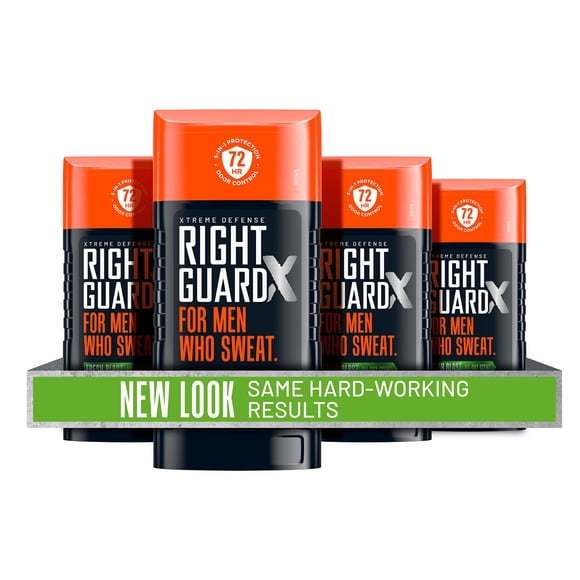 Right Guard Xtreme Defense 5 Antisudorifique Désodorisant Invisible en Bâton, Fraîcheur Éclatante, 2,6 Onces (Lot de 4)