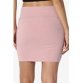 thumbnail image 3 of Jupe Tube Double Couche Taille Haute en Coton Extensible Basique pour Femmes, 3 of 7