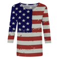 thumbnail image 5 of CHUANK Plus Hauts pour Femmes Chic Décontracté Col Rond Manches Courtes Chemises et Blouses pour Femmes T-Shirts à Imprimé Papillon du 4 Juillet pour Femmes Tunique Graphique Patriotique Tendance Haut d'Été Plage, 5 of 5