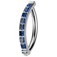 thumbnail image 1 of Hinged Clicker Belly Button Rings 14G Titanium Clear CZ Top Navel Ring Belly Piercing Jewelry 3/8", 1 of 6