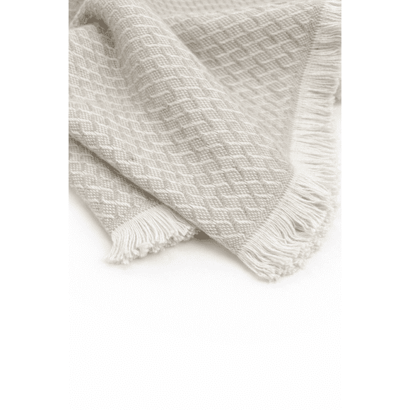 Silk & Sage Meep Premium Throw - Made in Portugal - Ligh Grey