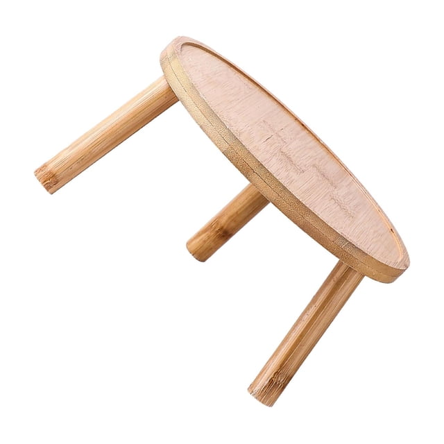 braveheart Flowerpot Stand Mini Wooden Stool Indoor Outdoor Plant Display Stand Rustic Home Decor Triangular Structure Is Stable Wood Color 14x9.5cm