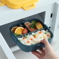 thumbnail image 3 of Bento Lunch Box,Food Grade Lunch Box with Cutlery Bento Box Microwave Heated Office Worker Student Portable Lunch Box 1100Ml,Bento Box Adult Lunch Box,Lunch Box Containers,Adult Lunch Box, 3 of 6