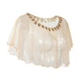 thumbnail image 4 of Châle pour Femmes, Robes Portefeuille, Châle Décontracté, Châle de Soirée à Paillettes à la Mode, Cape Beige Doré, 4 of 7