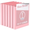 thumbnail image 1 of Davis Group Economy 3-Ring View Binders, 1" Round Rings, 225 Capacity, Blush, Pack of 6, 1 of 4