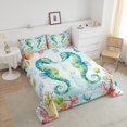 thumbnail image 4 of Erosebridal Ensembles de Literie Hippocampe Simple avec Couette pour Enfants, Insert de Couette Hippocampe, Décor Corail Coloré, Réversible 2 Pcs, 4 of 7