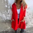 thumbnail image 1 of IMENGL Manteau trench long Décontracté à Capuche à Simple Boutonnage Automne Hiver, Rouge 4TG, Taille M-5TG, 1 of 7