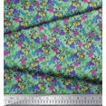 thumbnail image 3 of Soimoi Velvet Fabric Leaves & Bell Floral Print Sewing Fabric Yard 58 Inch Wide, 3 of 3