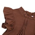 thumbnail image 4 of Toddler Kid Girls Solid Color Princess Dresses  Sweet Ruffle Crew Neck Sleeveless Sundress Casual Clothes, 4 of 6