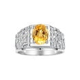 thumbnail image 1 of RYLOS Men's Rings Sterling Silver Designer Nugget Ring Oval 9X7MM Gemstone & Diamonds  Citrine November Birthstone Rings For Man Size 12, 1 of 7