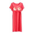 thumbnail image 3 of Besolor Chemises de Nuit Grande Taille pour Femmes Été Confortables à Manches Courtes Col Ras du Cou Vêtements de Nuit Chemises de Sommeil Robe de Nuit, 3 of 5
