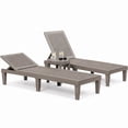 thumbnail image 1 of Homall 2 Pcs Chaise Longue de Patio Extérieure Chaise Longue Réglable, Brun Clair, 1 of 7