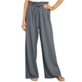 thumbnail image 1 of CEHVOM Pantalon de Jambe Long en Lin de Coton Massif Décontracté pour Femmes, 1 of 8