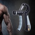 thumbnail image 1 of FlyFlise Grip Strength Trainer Adjustable 11-132 Lbs Wrist Forearm Finger Grip Workout Home Gym Exercise Portable Hand Grip with Counter Gray, 1 of 8