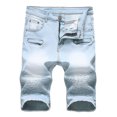 thumbnail image 3 of Cameland Men's Summer Short Micro Elastic Short Zipper Open Five Point Short Half Shorts Jeans, 3 of 9