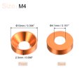 thumbnail image 2 of Unique Bargains Lot de 30 Rondelles à Encastrer M4 en Alliage d'Aluminium Anodisé pour Finition, Orange, 2 of 4