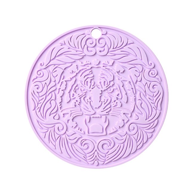 yingyy Tapis de Casserole Antidérapant Résistant à la Chaleur Napperon Rond Anti-Brûlure Porte-Gobelet Porte-Vaisselle Napperon de Table de Cuisine Domestique Protecteur Violet Pâle 1 Ensemble