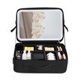 thumbnail image 2 of Handheld Makeup Organizer with LED Lighted Mirror - Travel Cosmetic Bag, Portable Makeup Case with Adjustable Lighting, Cosmetic Storage with Dividers, 2 of 9