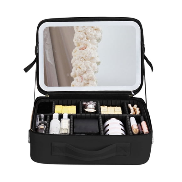 Birdeem Lighted Makeup Mirror,Travel Makeup Bag,Handheld Makeup Organizer Mirror with Led Cosmetic Bag,Makeup Bag Organizer,Small Makeup Bag,Makeup Organizer Bag,Makeup Organizer Bag
