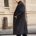 thumbnail image 4 of EGNMCR Jackets for Men Men's British Style Color Long Coat Fashionable Warm Woolen Overcoat, 4 of 7