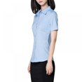 thumbnail image 2 of PENGXIANG Women‘s Cotton Basic Simple Stretch Button Down Shirt  Short Sleeve Blouse, 2 of 9