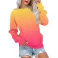 thumbnail image 1 of RKSTN Chandails en Molleton pour Femmes Mode Automne 2023 Couleur Dégradée Manches Longues Chandail en Molleton Grande Taille Ample Col Rond Doux Chandail Tops, 1 of 5