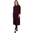 thumbnail image 4 of Bimba Kurta Kurta en Rayonne à Col Neutre pour Femmes, Manches Longues Imprimées, Décontractée, 4 of 7