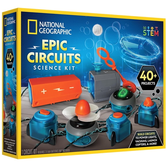 National Geographic Trousse de Créateur de Circuits - Trousse d'Électronique pour Enfants avec 40 Projets de Circuits Électriques, Jouet STIM de Circuit Électrique, Projets Électroniques, Trousse de Circuits Électriques pour Enfants, Trousse d'Électricité