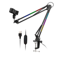 thumbnail image 3 of Support de Microphone RGB Bras de Microphone avec Lumière RGB Suspension Rotative Support Ciseaux Base Ordinaire, 3 of 7