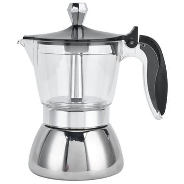 4 Cup Stainless Steel Moka Pot Coffee Maker with Acrylic Handle